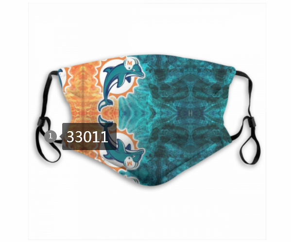 New 2021 NFL Miami Dolphins #94 Dust mask with filter->nfl dust mask->Sports Accessory